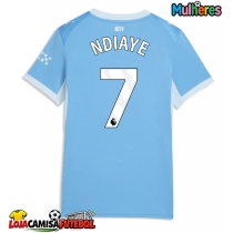 Camisa de Futebol Manchester City Iliman Ndiaye #7 Equipamento Principal Mulheres 2026-27 Manga Curta